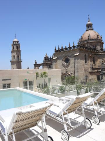 Pool and terrace with a view