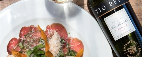 Tio Pepe with beef carpaccio