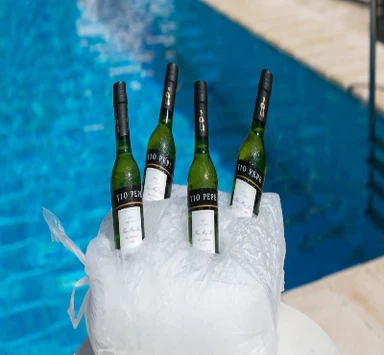 5 Trucos para enfriar tu vino fino.|Enfría tu botella de vino fino enterrándola en una zona húmeda.|Truco con cualquier saco de hielo de Gasolinera.||Uvas Congeladas para enfriar el Vino Fino|5 Trucos para enfriar el vino fino.
